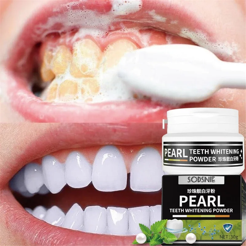 

Pearl Teeth Whitening Powder Tooth Brightening Products Remove Plaque Stains Oral Hygiene Essence Teeth Cleaning Toothpaste 30g