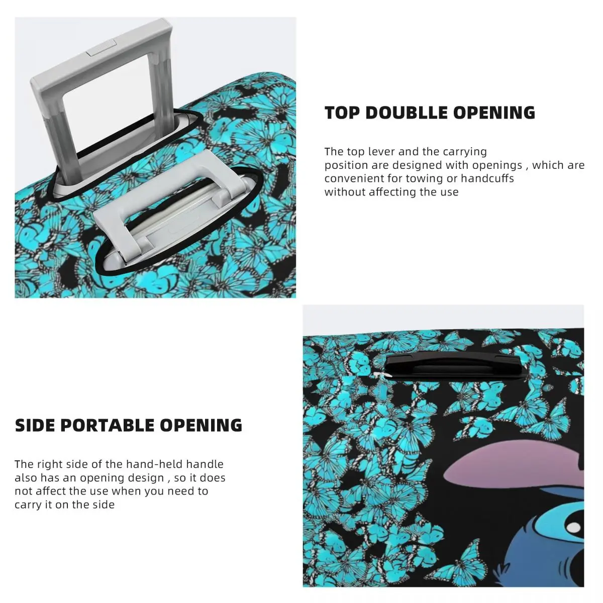 Custom Large Stitch Cartoon Suitcase Cover Holiday Elastic Luggage Supplies Travel Protector 4
