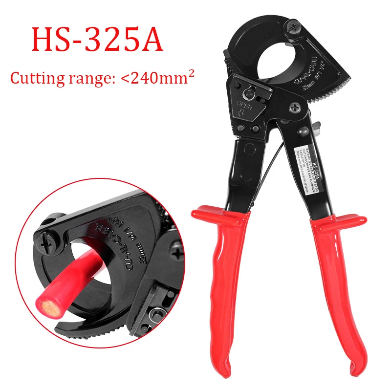 

HS-325A 400mm2 Ratchet Cable Cut Copper Aluminum Scissors Tool Ratchet German Design Wire Cutting Pliers Cutting