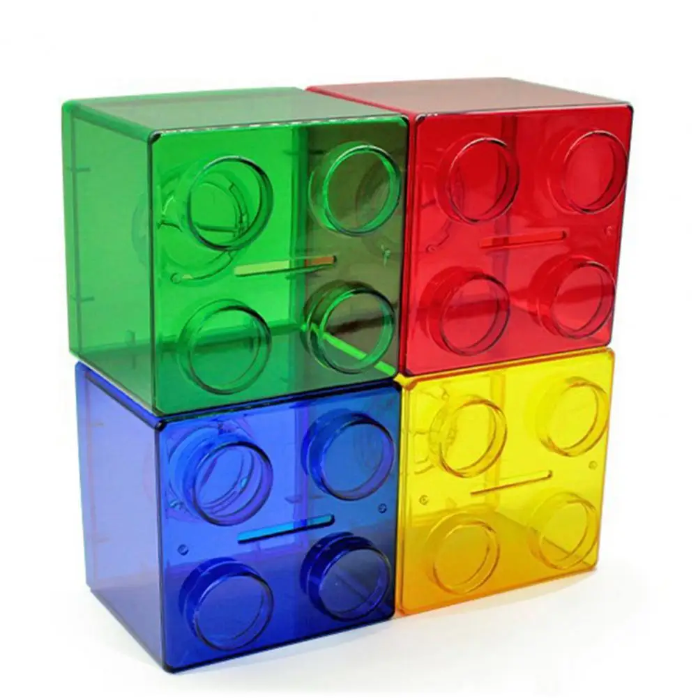 Money Box Building Block Saving Box Transparent Plastic Blocks Piggy Bank Coin Storage Case Change Boxes Kid Toy Gift Home Decor 6
