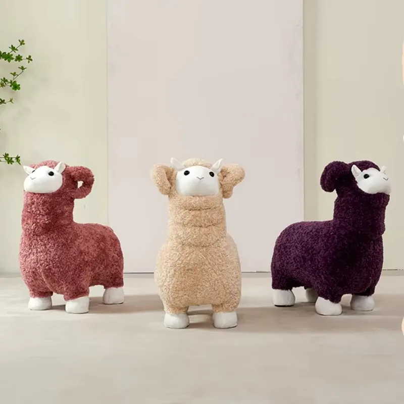 Sgabello a Forma di Pecora, Sedia per Bambini, Seduta Decorativa per Camera da Letto - immagine 5