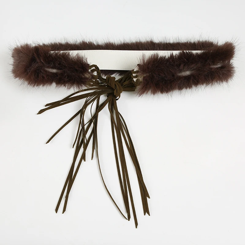 American Retro Faux Women¡¯s Belt Fashion Chic Tassel Distressed All-Match Solid Design Accessorie Trendy