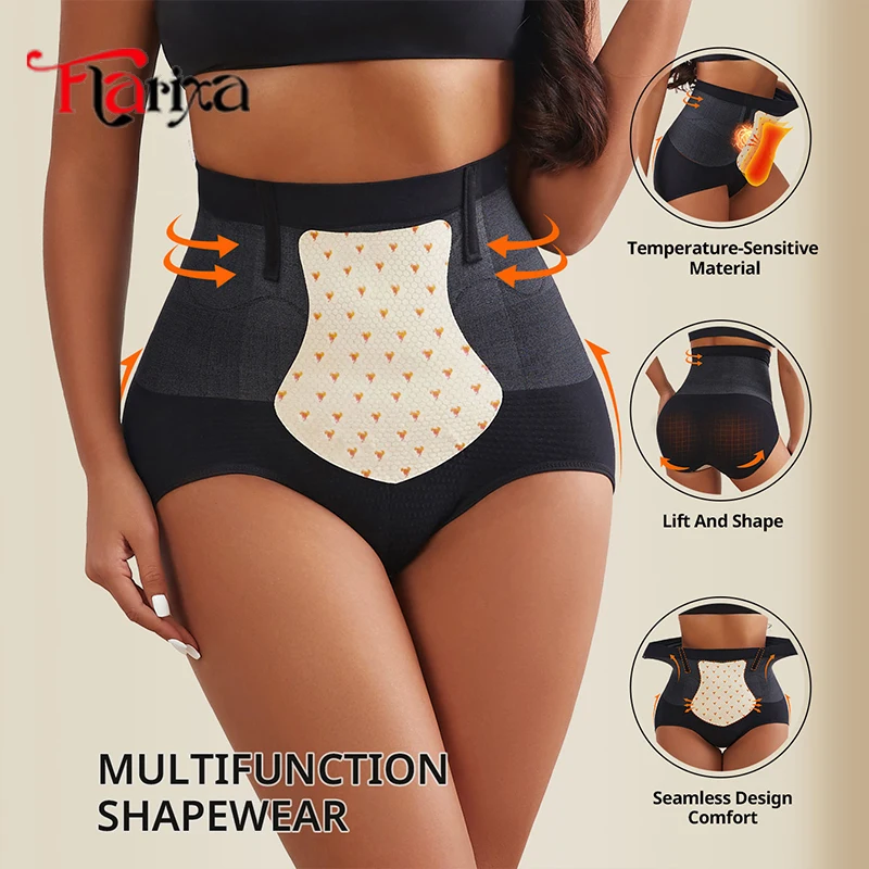Flarixa Seamless Tummy Control Panties Women High Waist Briefs Thermal Fat Burning Underwear Slimming Belly Shaper Hip Lift Pant 2
