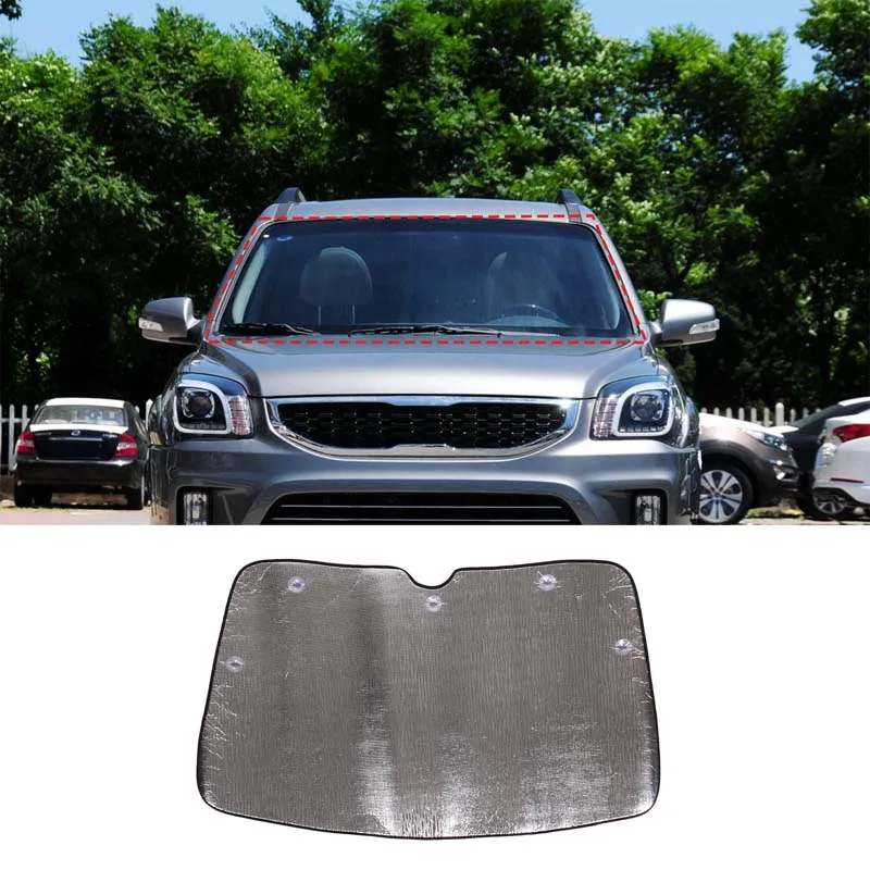 

For Kia Sportage 2007-2013 Aluminum foil Car Windshield Sunshades Sun Shade Covers Front Window Visors Accessories