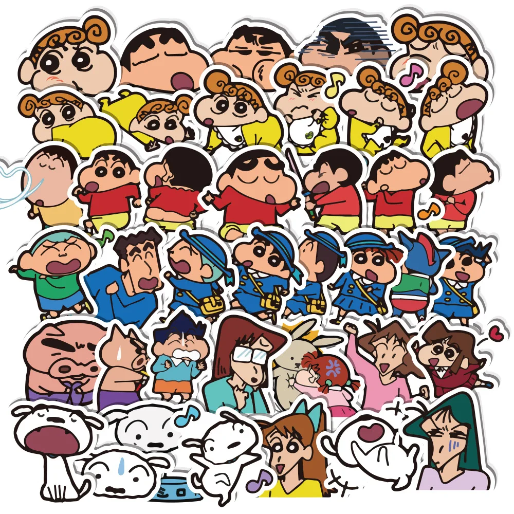

40 Crayon Shinchan Anime Cartoon Cute Stickers Decorate Luggage Handbook Material Mobile Phone Shell Waterproof Stickers