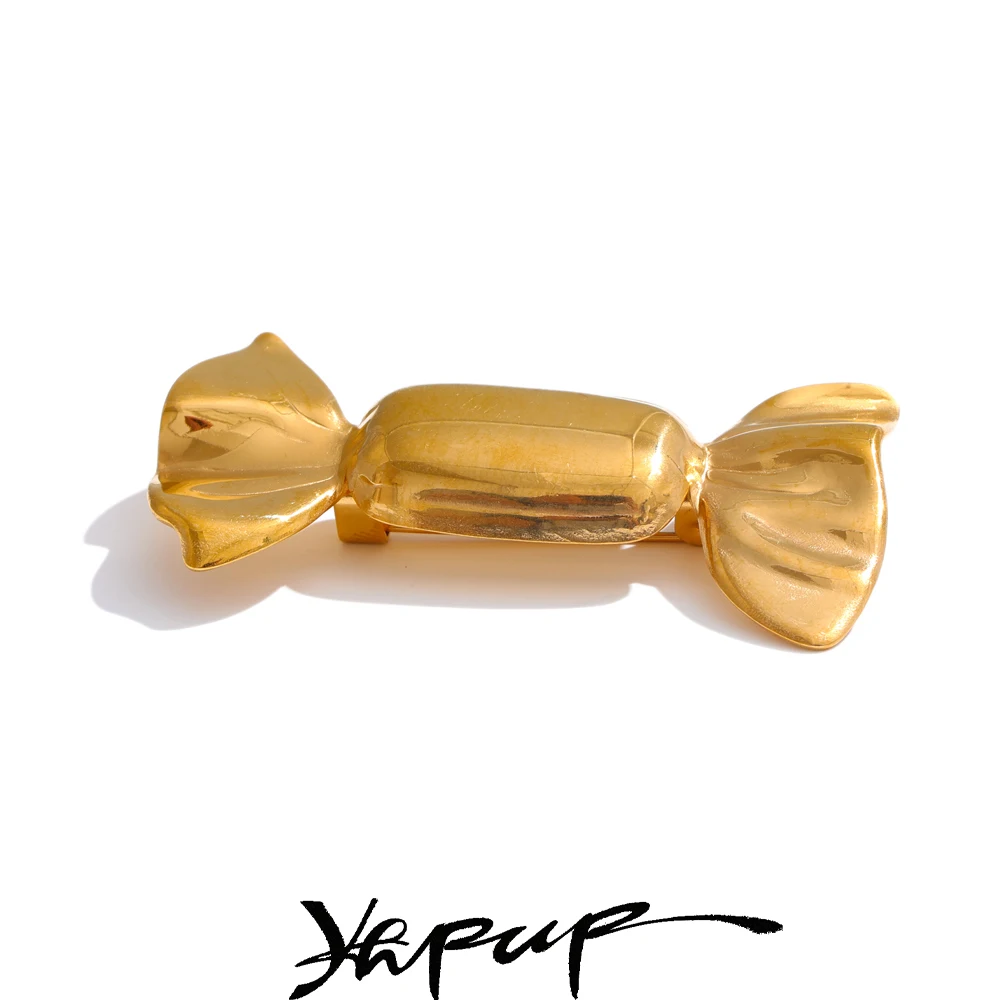Yhpup Stainless Steel Candy Cute Fashion Brooch Pin Unisex Jewelry