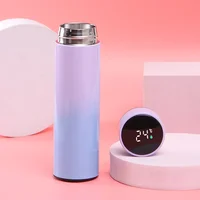 500ML Gradient Water Bottle Smart Insulation Cup Stainless Steel Thermal Cup Thermos for Travel Drinkware Car Cup Coffee Mug 5
