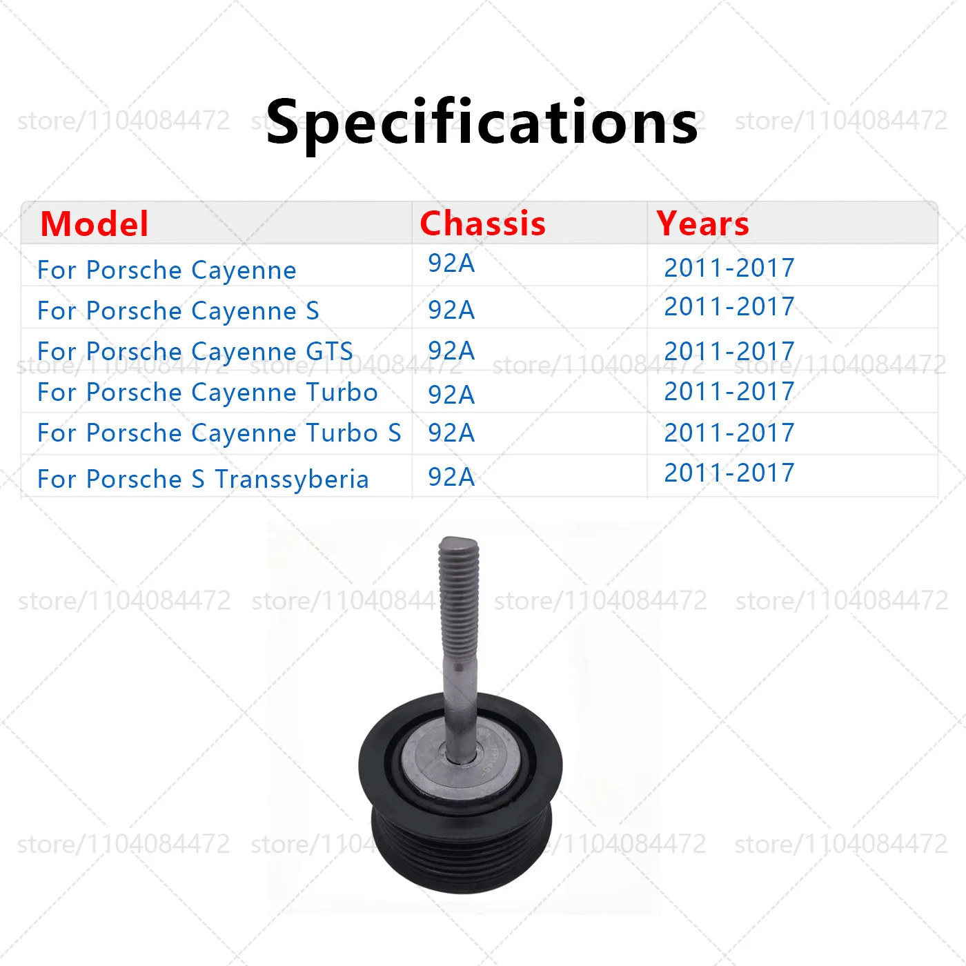 For Porsche 2011- Cayenne 92A Generator Belt Idler 7PP145276