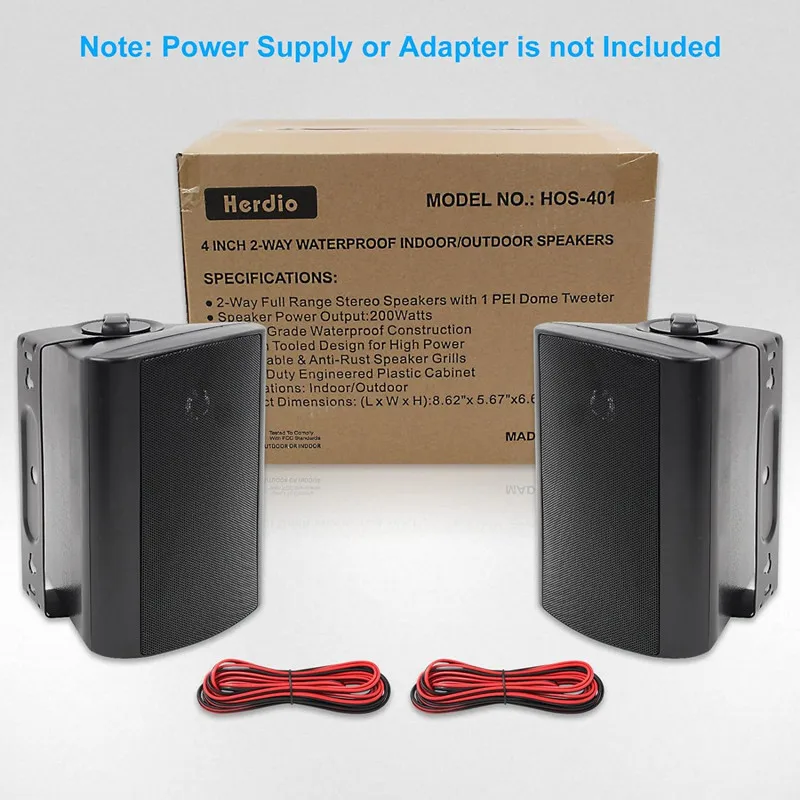 هيرديو 2 قطعة 4 بوصة 200 وات مكبرات صوت سلبية خارج...