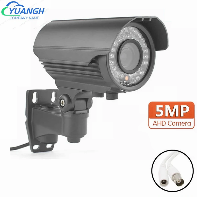 5MP Outdoor Camera AHD Waterproof Security Protection 2.8-12mm Manual Zoom Lens IR Night Vision Bullet Analog HD CCTV Camera 5mp outdoor ahd ptz camera cctv speed dome 2 8 12mm motorized lens waterproof analog security camera support rs485