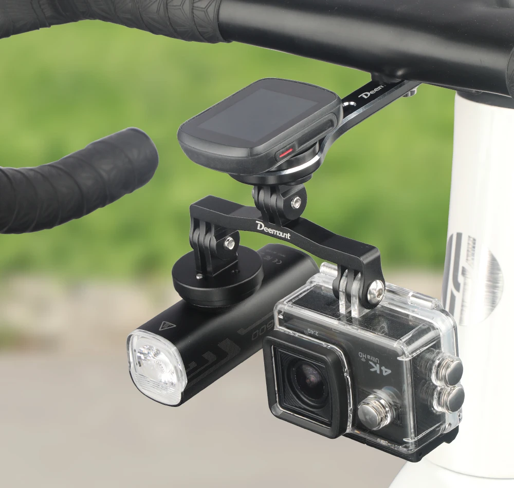 Dual Twin Metall Adapter Sport Kamera Scheinwerfer 1 bis 2 Stecker Fahrrad Computer Halterung Verlängerung Halter Passt GoPro Schnittstelle – Detail 10