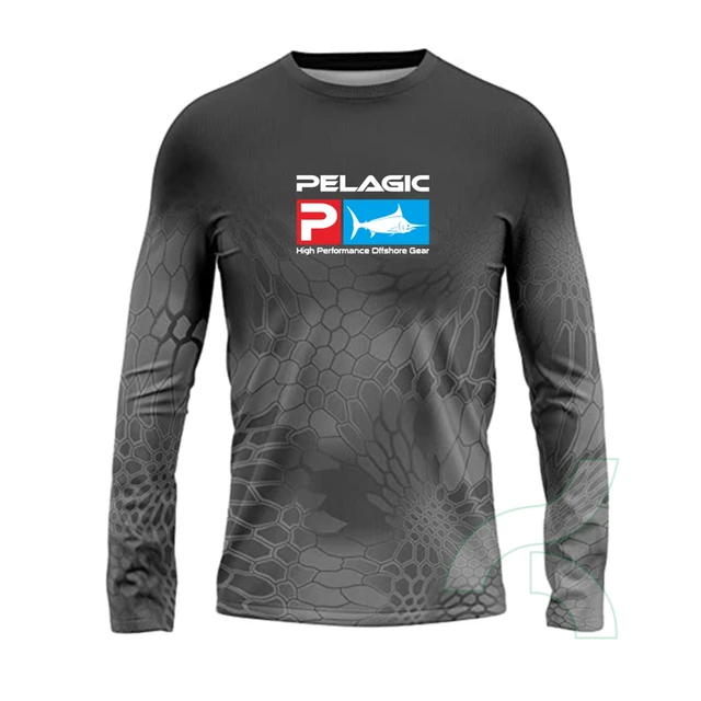 Pelagic Fishing Shirt Men's Outdoor Summer Long Sleeve Hoodie UPF 50+ T-shirt  Tops UV