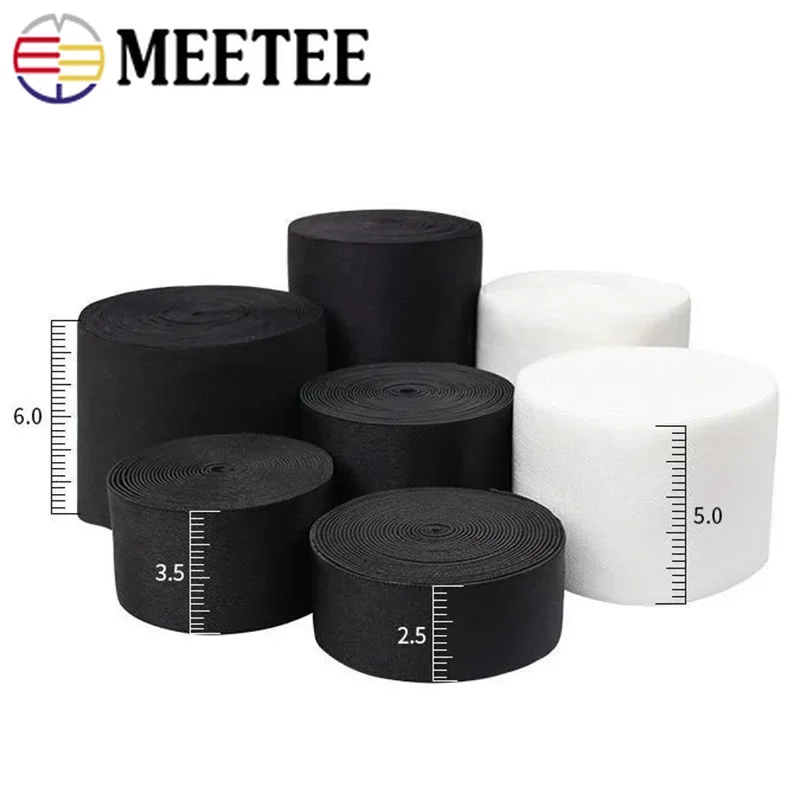 5/10 미터 Meetee 10-40mm 나일론 탄성 밴드 속옷 스트레치 스트랩 벨트 고무 밴드 DIY 의류 의류 봉제 액세서리