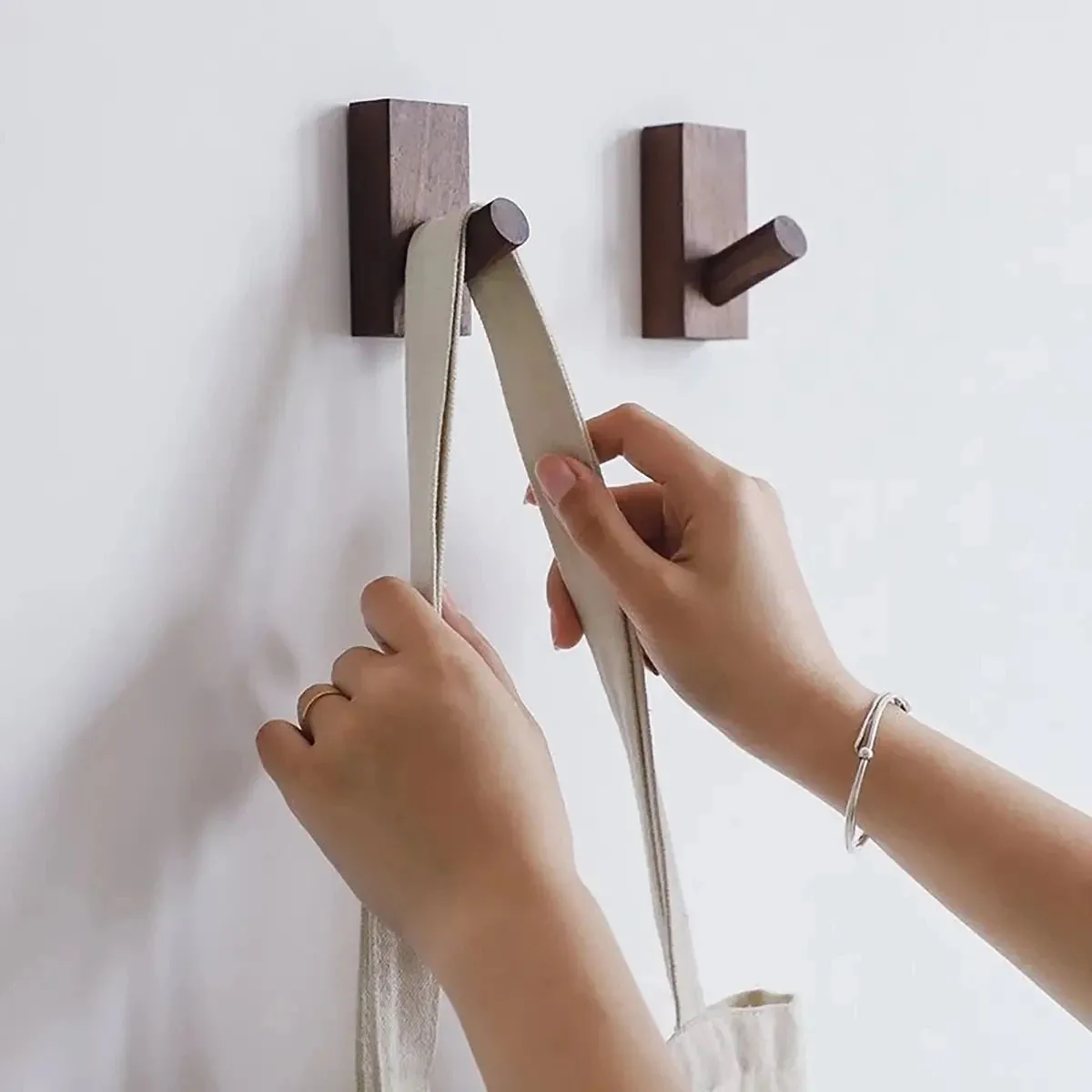 Nordic Wood Clothes Hanger Wall Mounted
