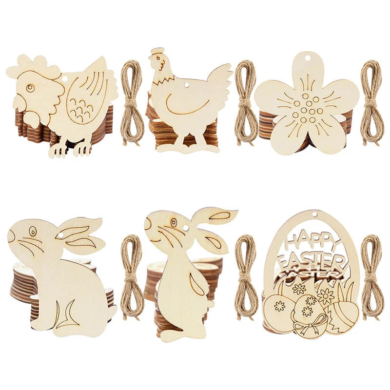 Easter Decoration for Home Wooden Easter Egg Holder Shelves DIY Craft Handmade Ornaments Kids Gift Happy Easter Party Decor 2025