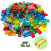 300PCS Transparent Mixed Color Plate Tile Slope Round 1x1 3024 4073 98138 3070 54200 Building Block Part Brick Pixel Art DIY Toy 5