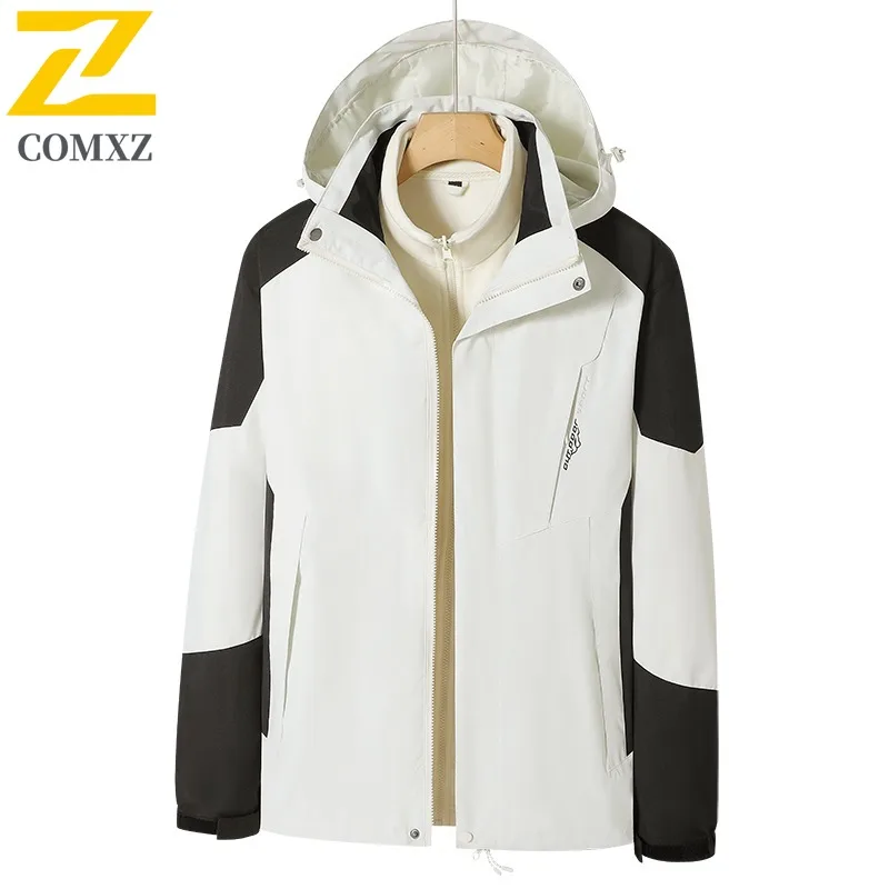 COMXZ Men Winter Jacket Luxury Hooded Hiking Travel Thick Warm Coat Multi-Purpose Everyday Style Lightweight Cold Proof Coats