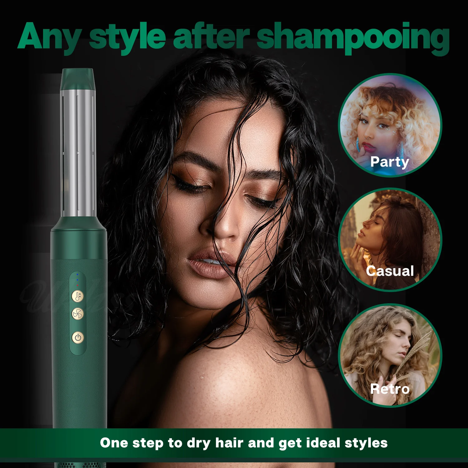 Wholesale 5 in 1 Hair Brushes High Speed 100,000rmp Hair Styler Straightener Electric Curling  Iron Air Blow Dryer 5