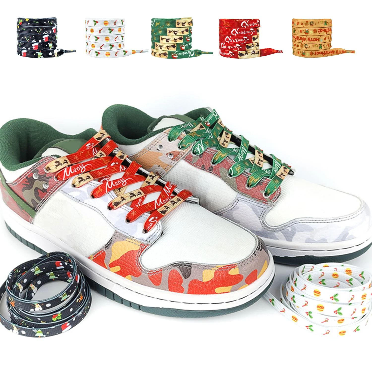 

1Pair Flat Shoelaces 120cm for Sneakers Christmas Decor Shoe Laces Color Shoe Lace Boot Laces for Shoes Classic Soft Shoestrings