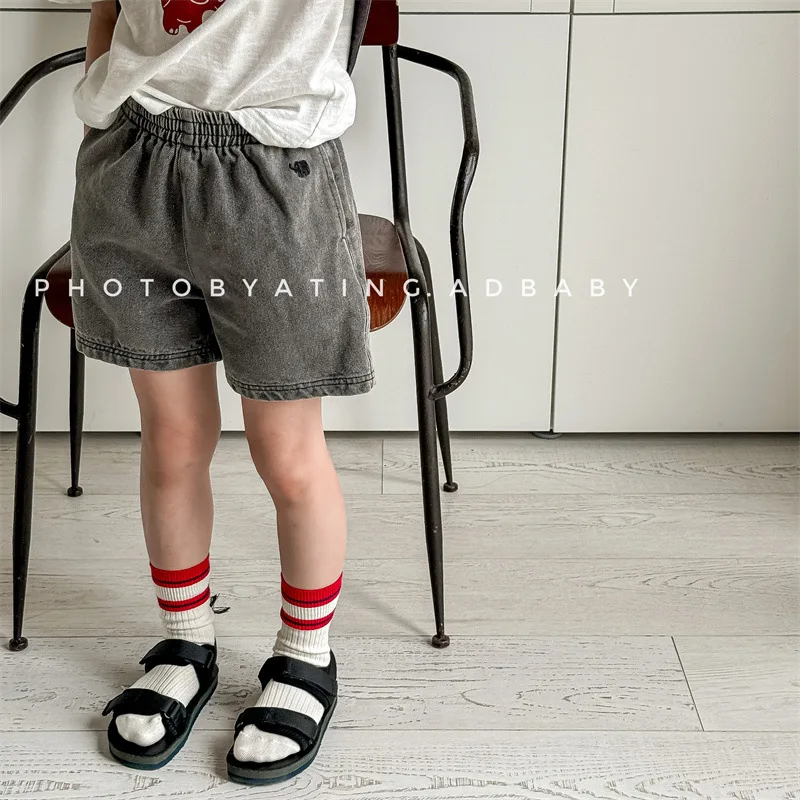 Summer New Children Denim Shorts Solid Boys Girls Loose Casual Short Jeans Kids Fashion Versatile Shorts Toddler Clothes kids shorts