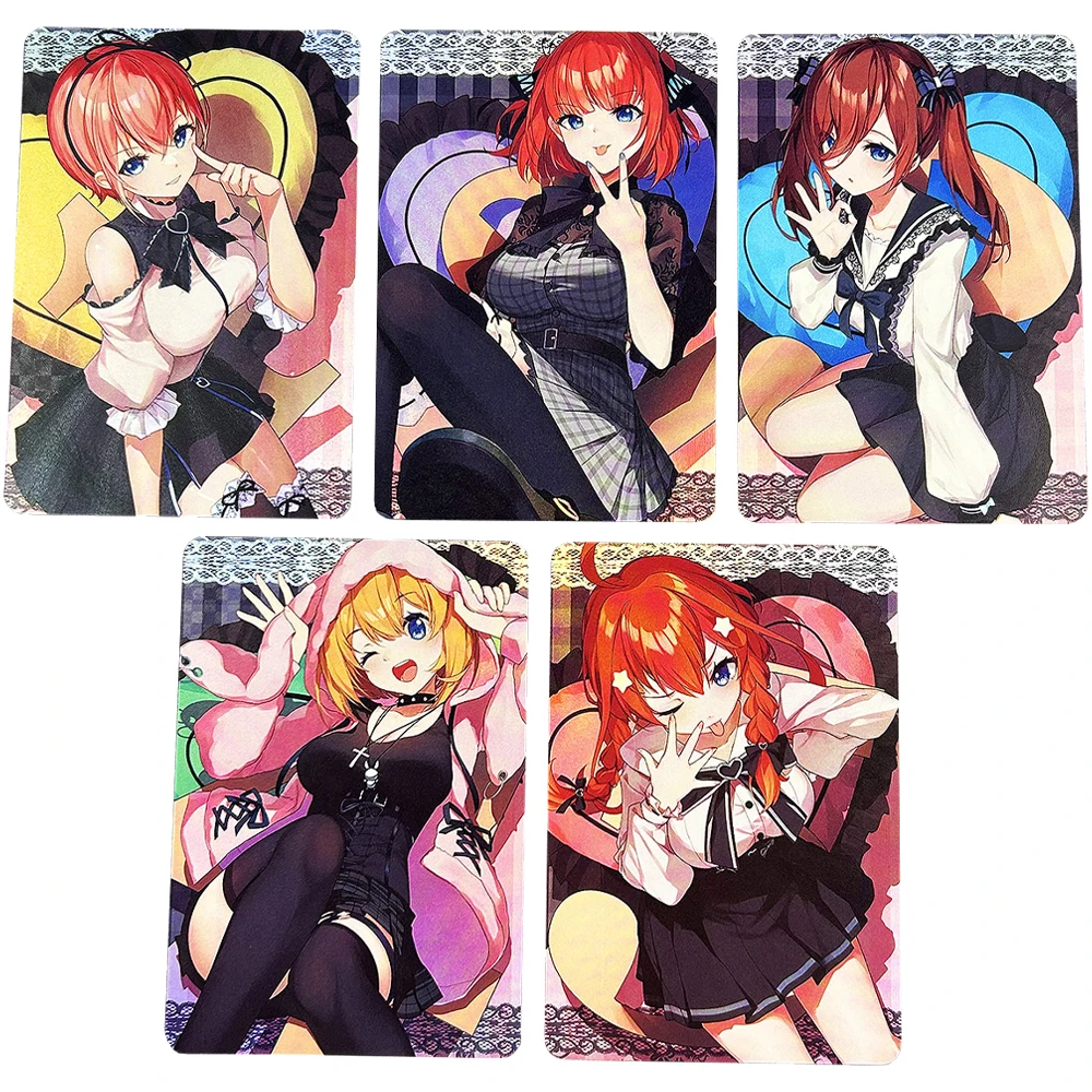 

5Pcs/set The Quintessential Quintuplets Flash Card Nakano Ichika Nakano Miku Nakano Nino Diy Gift Toy Game Anime Collection Card