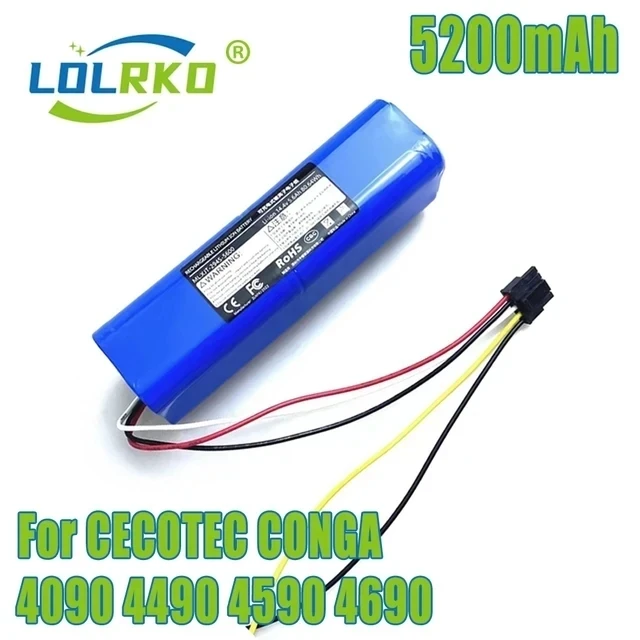 

14.8V 12800mAh 100% New CECOTEC CONGA 4090 4490 4690 4590 Mopping Robot Battery Pack Netease Intelligent Manufacturing NIT Model