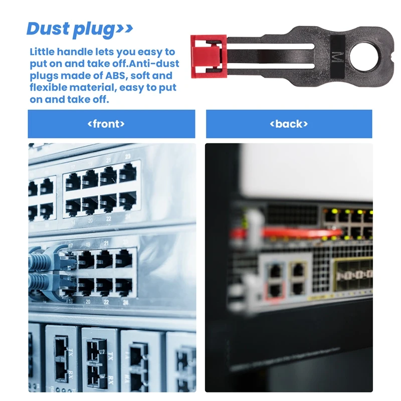 100Pcs RJ45 Port Ethernet LAN Hub Anti Dust Cover Plug Cap Blockout Protector With Proprietary Lock And Key