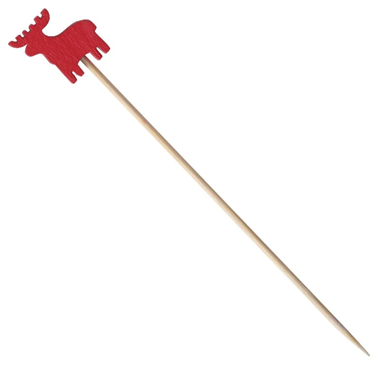 50/100pc Weihnachten Bambus Sticks für Kuchen Lebensmittel Pick Zahnstocher Weihnachten Party Dekoration Weihnachten Festival Party Neue Jahr Dekoration – Detail 17