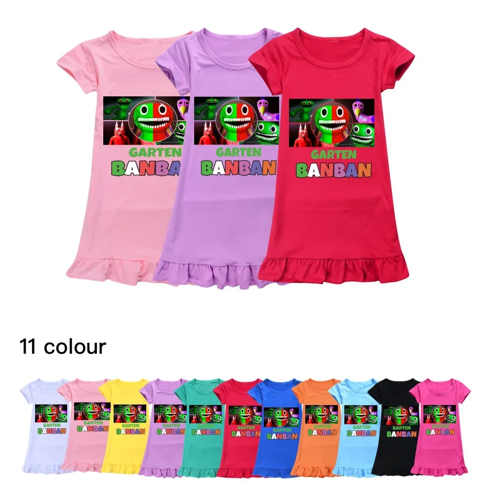 Garden Of Banban Summer Kids Camicie Da Notte Princess Night Dress For Girls Child Sleepwear Abito Manica Corta Pigiama Casual Per Bambini