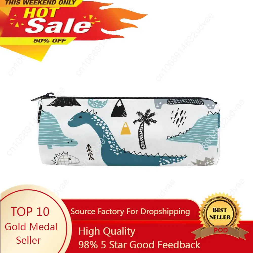 Cute Pencil Bag Case Dinosaur Pattern Leather Pen Bag Pencil Box Pencil Case Stationery Pouch Office School Supply