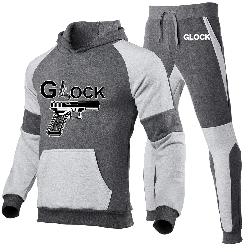 Glock Perfect Shooting Spring 2023 New Men's Hooded Sportswear Suit Jogging Suit Sweater Pullover is fashionable and comfortable