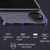 10000mAh Alloy Macsafe Powerbank Magnetic Power Bank Wireless Fast Charger Portable Battery For Magsafe iPhone 16 15 14 13 12 2
