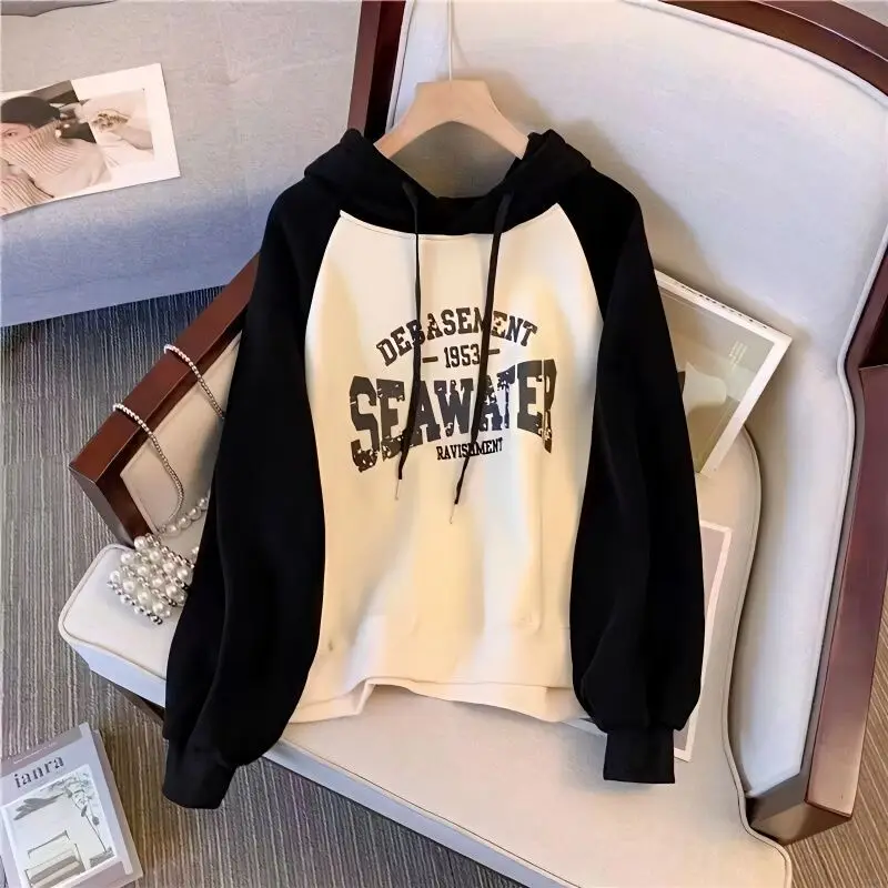 

Somenie New Spring Autumn Kids Clothes Girl Long Sleeve Letter Pattern Hoodies Sweatshirts with Neck Drawstring 6 8 10 12 14 Y