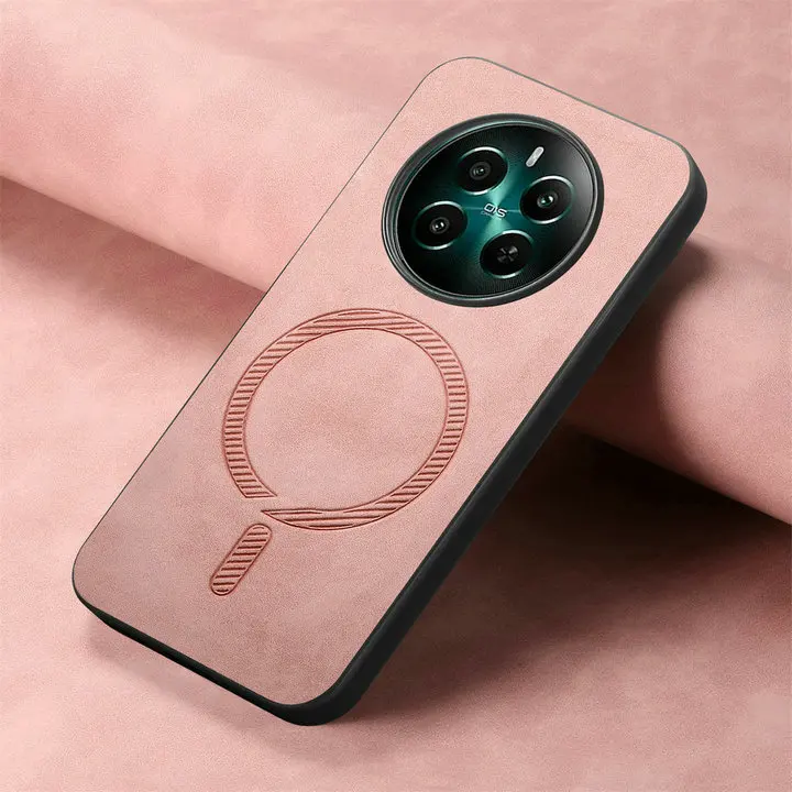 Luxury Leather Magnetic Back Panel Case with Wireless Charging Capability