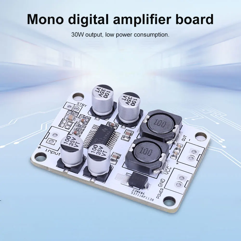 TPA3110 PBTL 모노 음성 증폭기 모듈 30W 디지털 사운드 증폭기 모듈 DC 8-26V 스피커 전자 DIY 키트