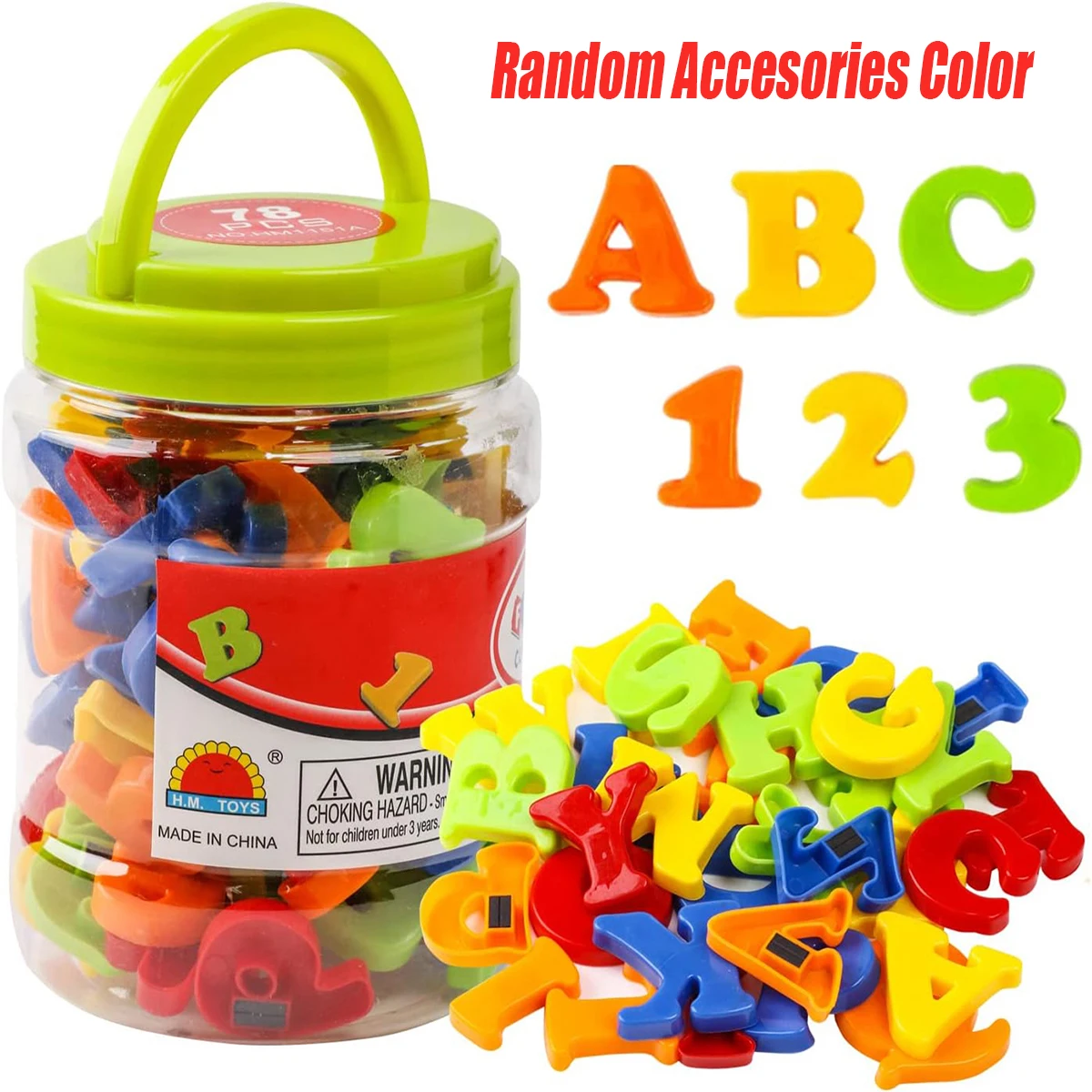 78 PCS Magnetic Letters Numbers Alphabet, Colorful Plastic Educational Toy, Learning Spelling Counting for Kids, Chiristmas Gift
