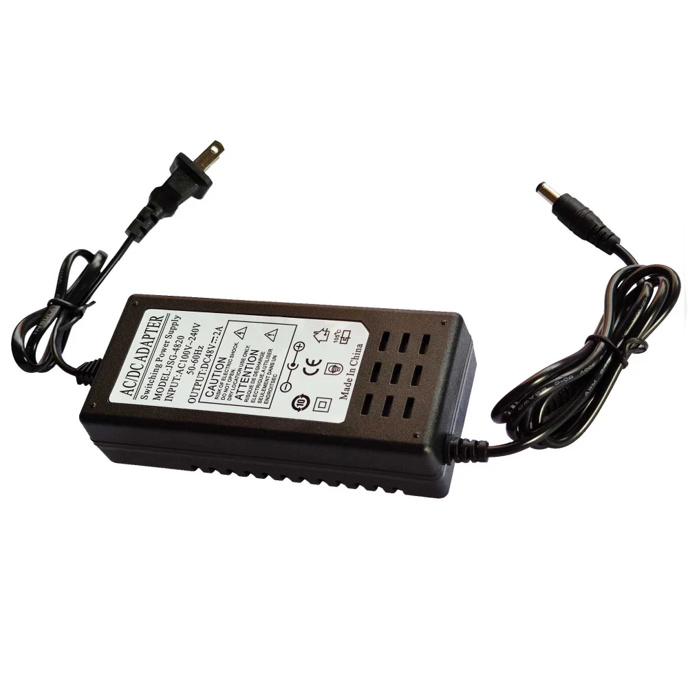 전원 어댑터 공급 충전기 어댑터, 100-240V AC DC 48V 2A, 5.5mm X 2.5mm 플러그, 미국 EU 플러그 48V 2A 5.5mm X 2.1mm