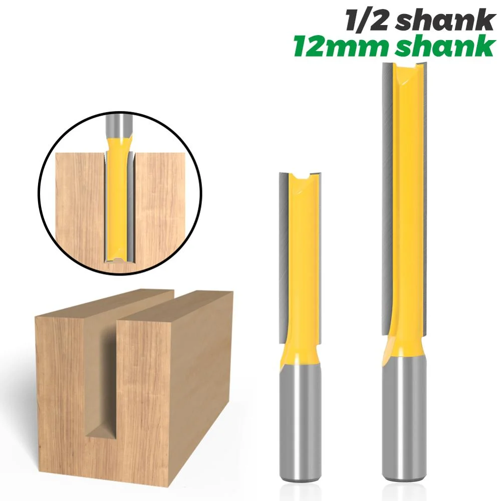 1 Pz Dritto/Dado Router Bit 1/2 "Dia. X 2 "X 3" Lunghezza-1/2 "Utensile Da Taglio Per Legno Con Gambo Da 12Mm