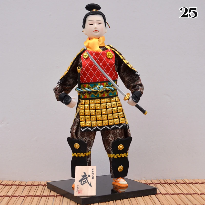 Japanese Samurai and Ninja Figurine Collection with Traditional Kimono Decor