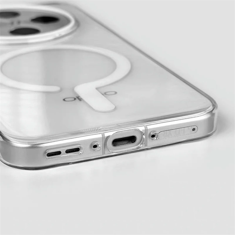 Luxury Transparent Magnetic Phone Case - Slim Hard Back Cover with Fashionable Bumper Design