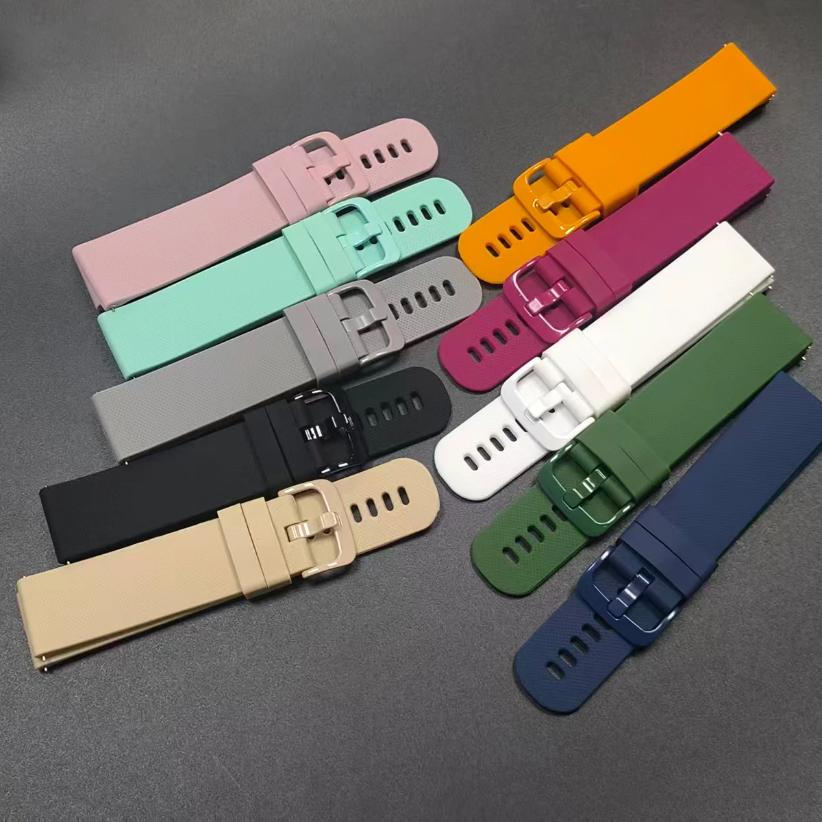 Enhanced Rubber Watch Strap Bracelet - 20mm/22mm, Universal Fit