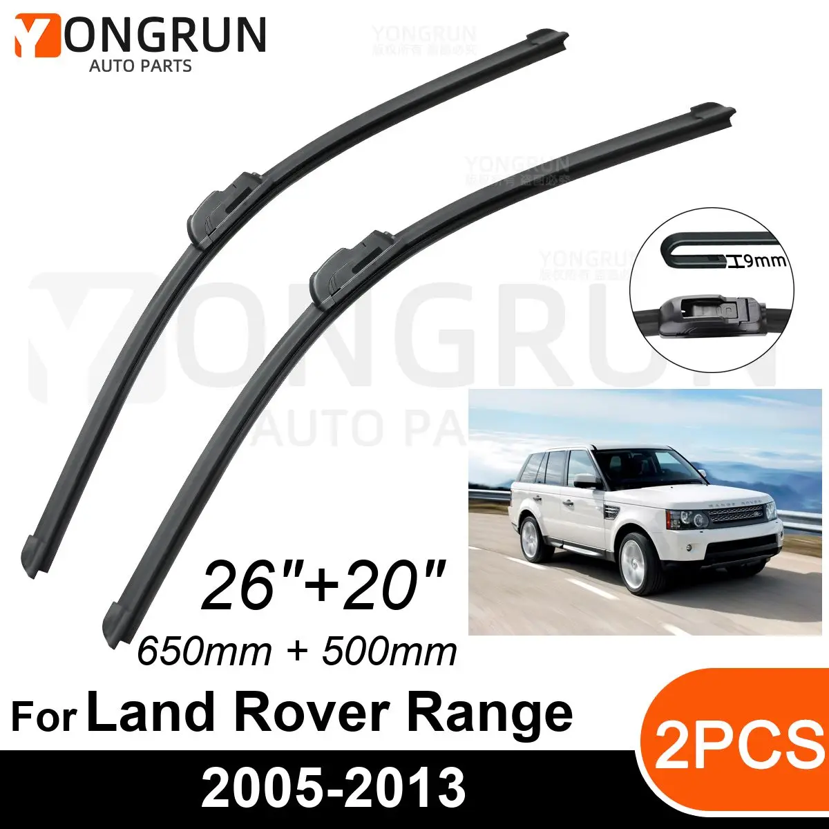 

Стеклоочистители для лобового стекла автомобиля Land Rover Range Rover Sport 2005-2013, резиновая щетка стеклоочистителя 26 + 20 дюймов, автомобильное лобовое стекло