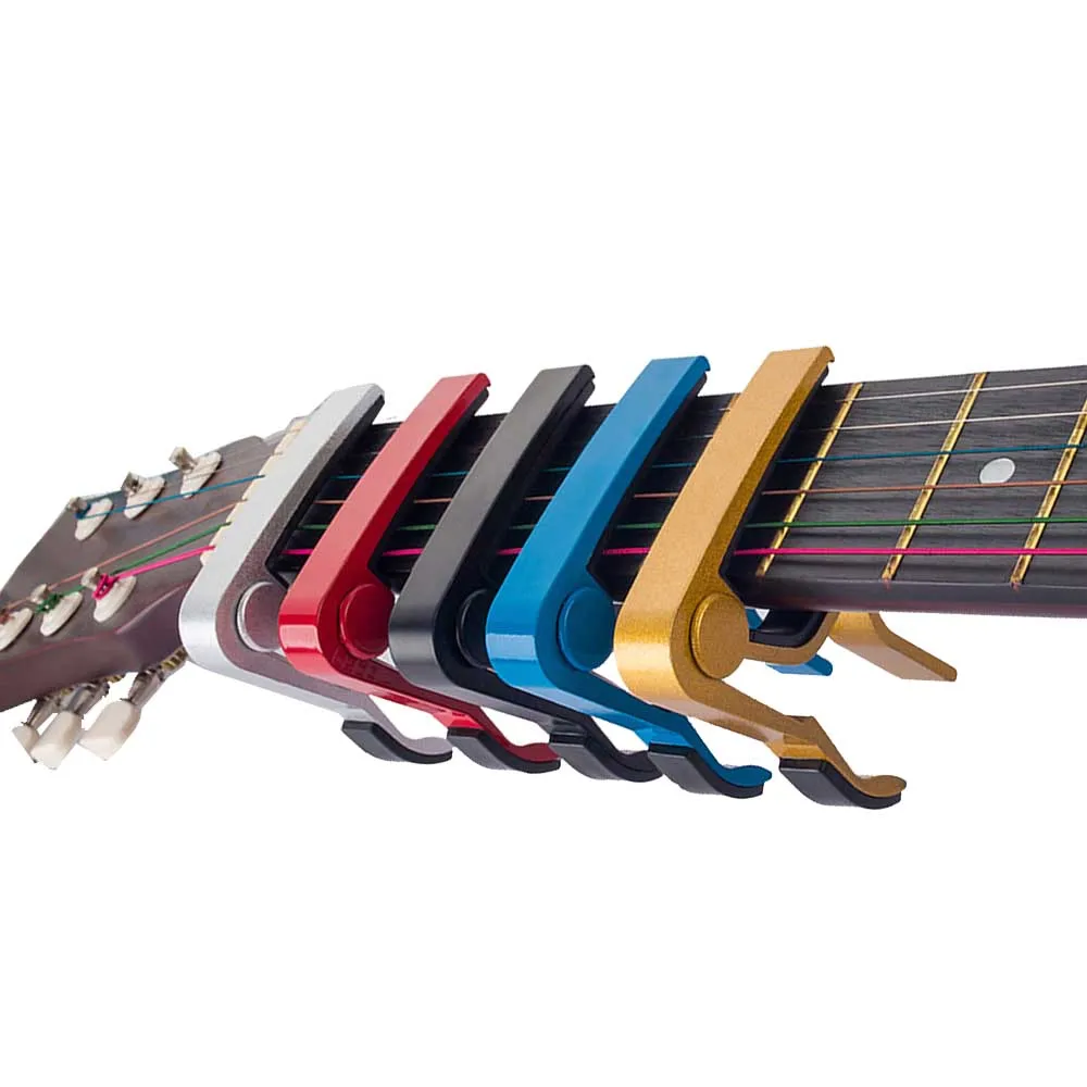 Metal Guitar Capo Accessories Universal Parts Aluminium Alloy Acoustic Classic Adjust Capo Clamp Key  for Guitar