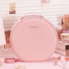 Circular Cosmetic Storage Box Vanity Mirror With Light Portable Large Capacity Cosmetic Bag Ladies Wash Bag 3