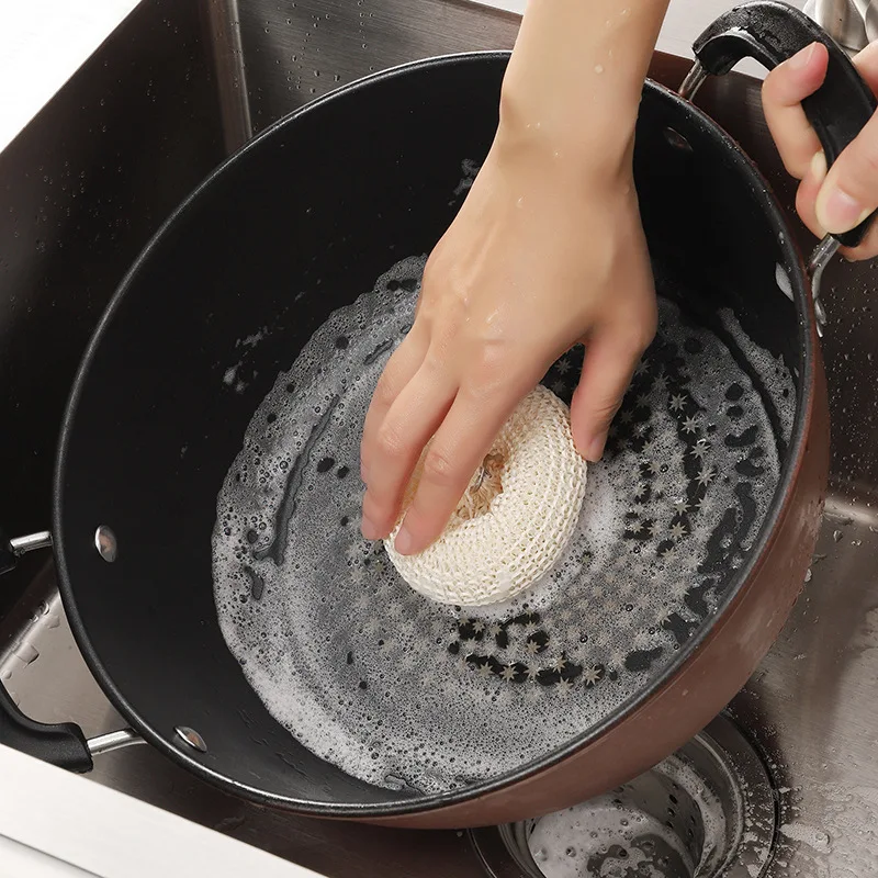 5/10Pcs Bamboo Fiber Dishwashing Sponge Pan Pot Dish Wash Sponges Household Cleaning Tools Kitchen Tableware Dish Washing Ball