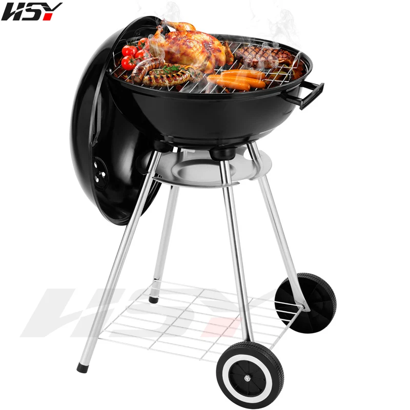 

Kettle Charcoal Grill 18 Inch Portable Camping BBQ Grill with Wheels for Outdoor Cooking Picnic Barbecue