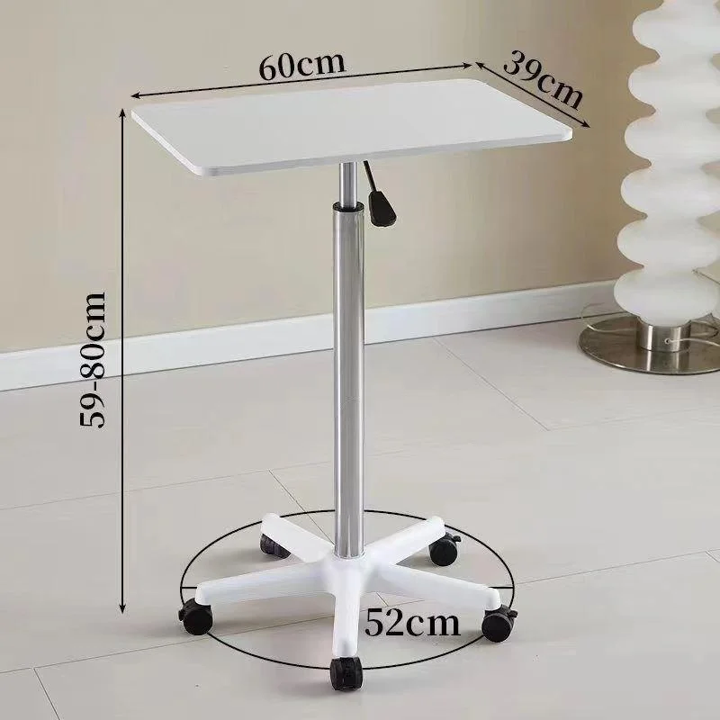 Laptop Desk Stand Movable Lifting Small Desk with Pulleys Livingroom Sofa Side Table Mobile Lift Standing for Podium