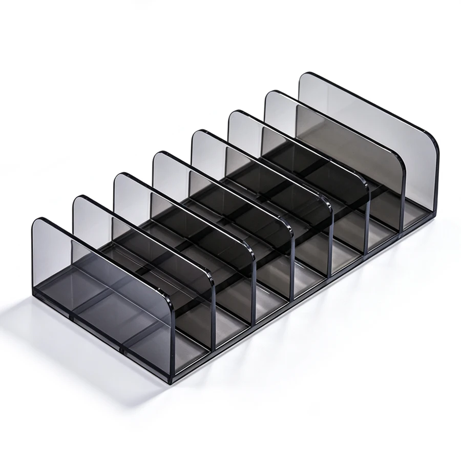 Acrylic Makeup Palette Organizer with 7-Grid Storage Compartments