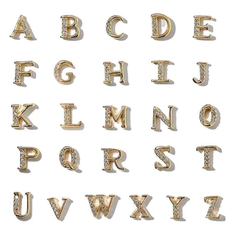 Luxury Rhinestone Letter Nail Art Decorations Set (26 Pieces)