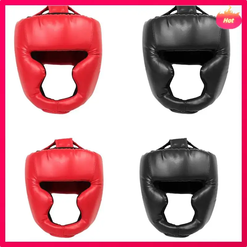 ABKG Full Face Boxing Headgear Adjustable Head Guard Karate Muay Thai Training Protection Boxing Headgear